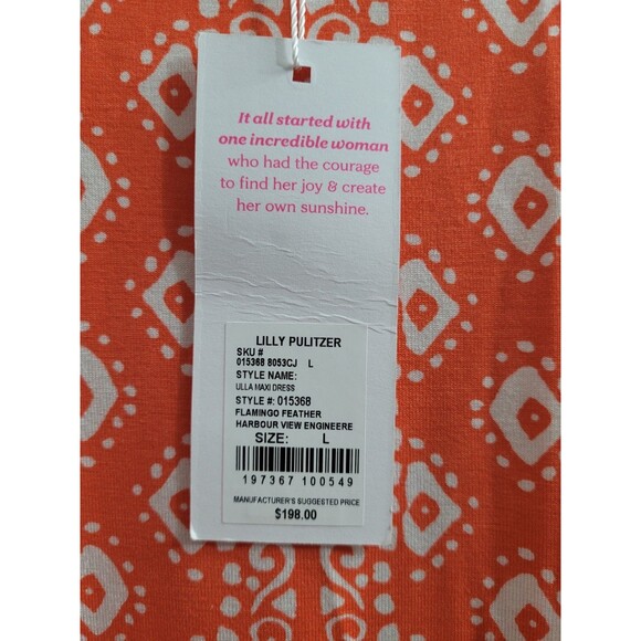 Lilly Pulitzer NWT Large Ulla Maxi Dress Harbour View Flamingo Feather Vacation - Picture 5 of 12